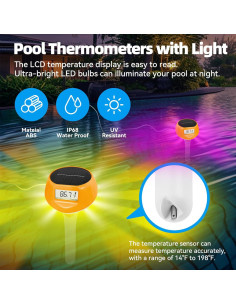 Termómetro Flotante Solar LED idearDay LD-PTL10-A IP68 2