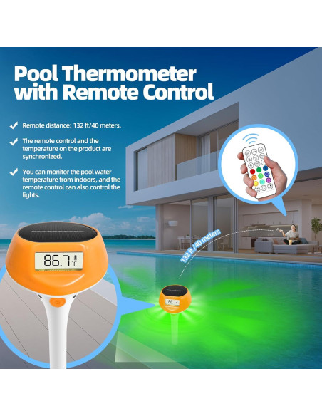 Termómetro Flotante Solar LED idearDay LD-PTL10-A IP68