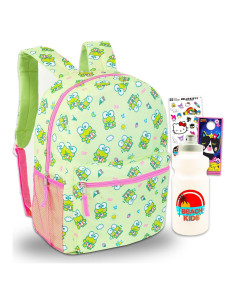 Mochila Escolar Keroppi Sanrio para Niñas 40.64 cm + Botella