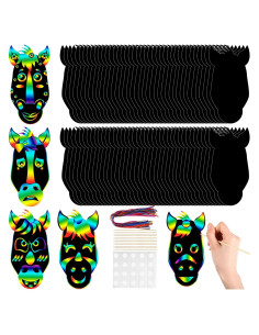 Kit de Manualidades para Rascar Hungdao - 80 Piezas Vaquero