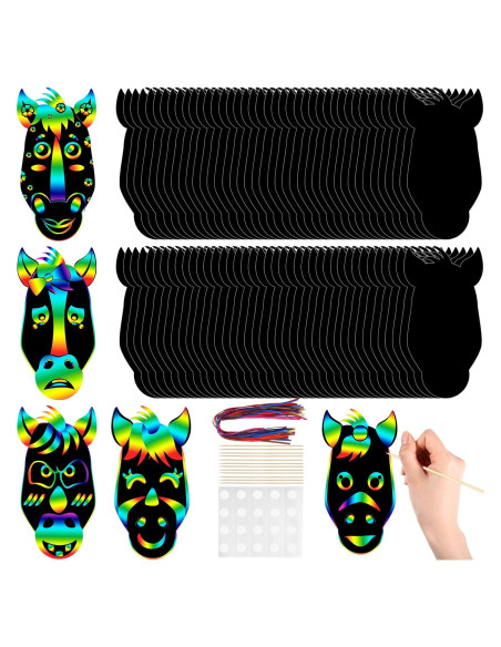 Kit de Manualidades para Rascar Hungdao - 80 Piezas Vaquero Kit de Manualidades para Rascar Hungdao - 80 Piezas Vaquero