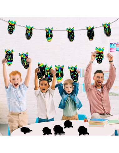 Kit de Manualidades para Rascar Hungdao - 80 Piezas Vaquero