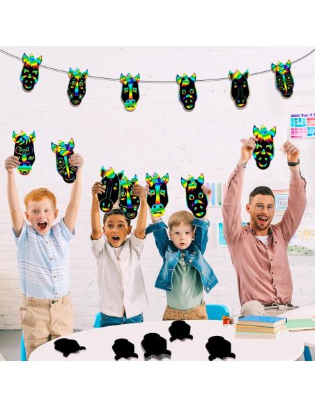 Kit de Manualidades para Rascar Hungdao - 80 Piezas Vaquero Kit de Manualidades para Rascar Hungdao - 80 Piezas Vaquero