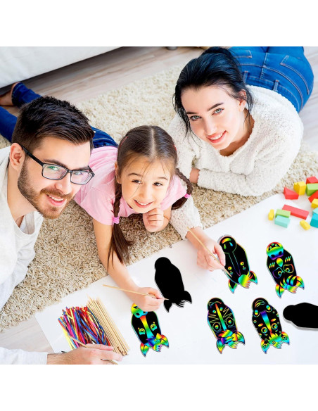 Kit de Manualidades para Rascar Hungdao - 80 Piezas Vaquero Kit de Manualidades para Rascar Hungdao - 80 Piezas Vaquero