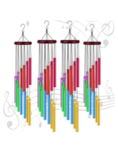 Carillones de Viento Wesiti 4 Pcs Coloridos 12 Tubos Aluminio