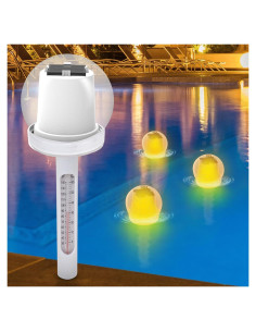 Termómetro Flotante Solar Pyle con Luz LED para Piscina