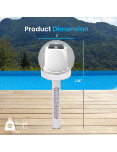 Termómetro Flotante Solar Pyle con Luz LED para Piscina 2