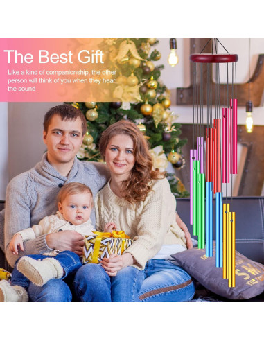 Carillones de Viento Wesiti 4 Pcs Coloridos 12 Tubos Aluminio