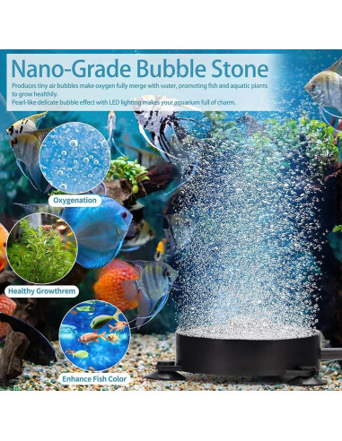 Disco Burbujeante LED para Acuario DaToo 5.3cm Multicolor