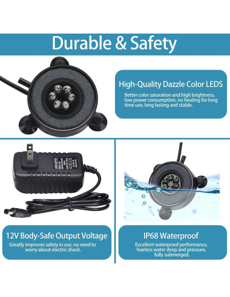 Disco Burbujeante LED para Acuario DaToo 5.3cm Multicolor