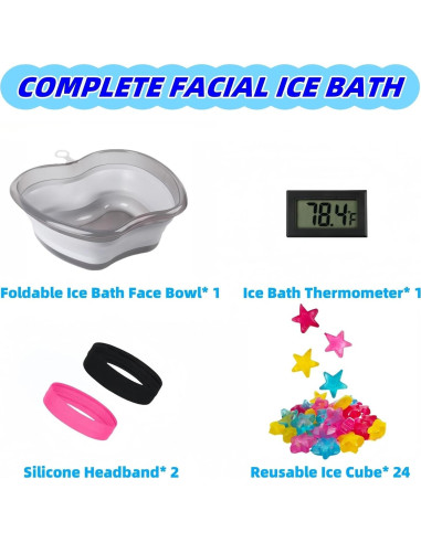 Tazón de Inmersión Facial Portátil Anjetty con Termómetro y Diademas