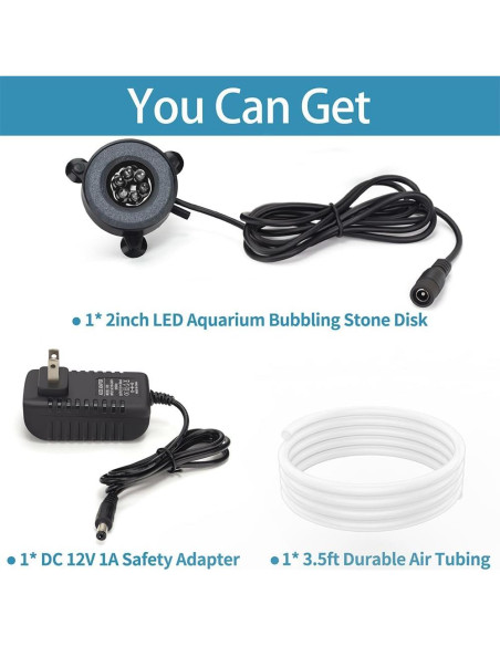 Disco Burbujeante LED para Acuario DaToo 5.3cm Multicolor