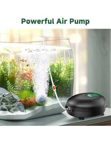 Bomba de Aire AQQA 2.5W Silenciosa para Acuario 151L