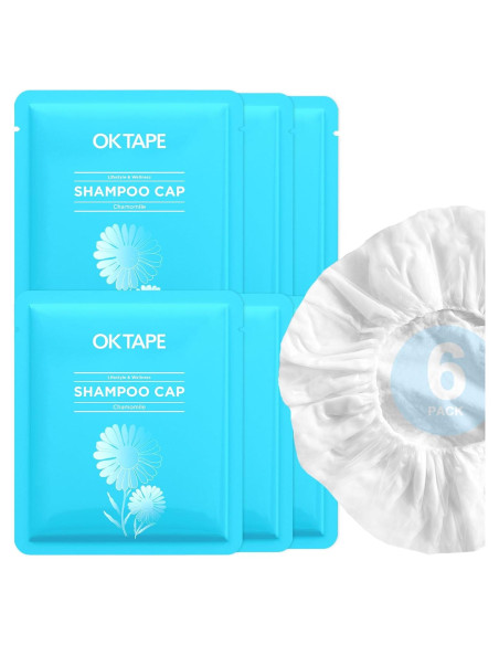 Gorro de Champú Sin Enjuague OK TAPE - 6 Paquetes Manzanilla Gorro de Champú Sin Enjuague OK TAPE - 6 Paquetes Manzanilla