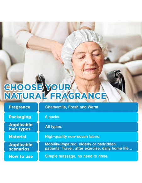 Gorro de Champú Sin Enjuague OK TAPE - 6 Paquetes Manzanilla Gorro de Champú Sin Enjuague OK TAPE - 6 Paquetes Manzanilla