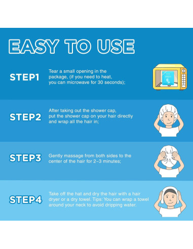 Gorro de Champú Sin Enjuague OK TAPE - 6 Paquetes Manzanilla