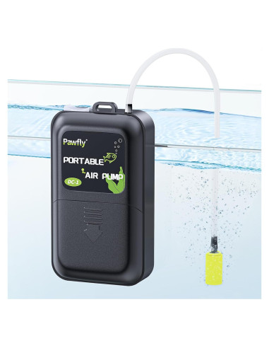 Bomba de Aire a Batería Pawfly 40 GPH para Acuario 5-30 Gal