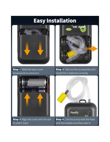 Bomba de Aire a Batería Pawfly 40 GPH para Acuario 5-30 Gal
