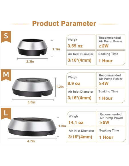 Piedra de Aire para Acuario Hygger 2.3" Difusor de Oxígeno