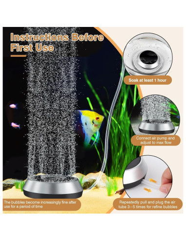 Piedra de Aire para Acuario Hygger 2.3" Difusor de Oxígeno