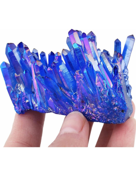 Geoda de Cristal de Roca Natural Recubierta de Titanio Azul - Mookaitedecor Geoda de Cristal de Roca Natural Recubierta de Titanio Azul - Mookaitedecor