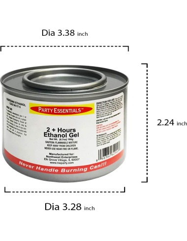 Combustible de Etanol en Gel Party Essentials - 12 Latas 190g