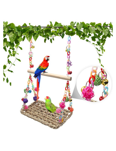 Juguete para Aves Coldairsoap - Columpio de Hierba Marina 28x20cm