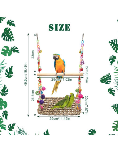 Juguete para Aves Coldairsoap - Columpio de Hierba Marina 28x20cm