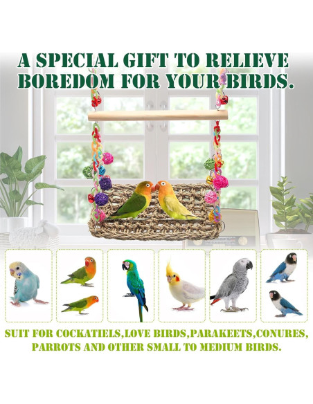 Juguete para Aves Coldairsoap - Columpio de Hierba Marina 28x20cm