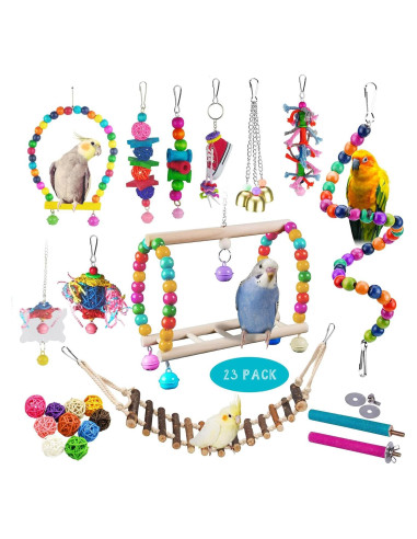 23 Juguetes para Aves Sysmashing - Columpios, Escalera y Más