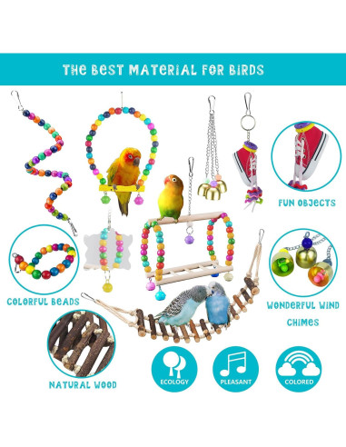 23 Juguetes para Aves Sysmashing - Columpios, Escalera y Más