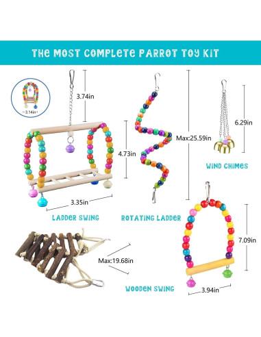23 Juguetes para Aves Sysmashing - Columpios, Escalera y Más