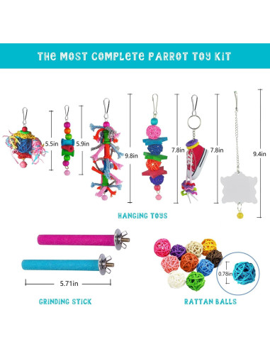 23 Juguetes para Aves Sysmashing - Columpios, Escalera y Más