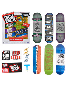 Paquete de Bonificación Tech Deck Fingerboard 6 Tablas Personalizables
