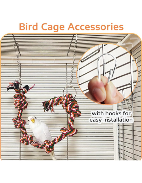 Columpio y Percha para Aves Jevnd 44.9x16cm Cuerda Algodón