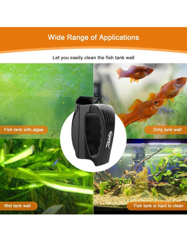 Limpiador de Cristal Magnético hygger S para Acuarios 0.1-0.2"