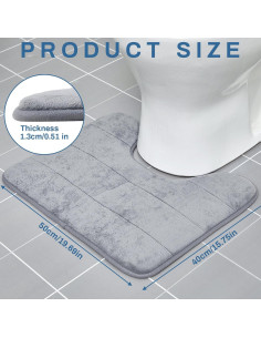 Timgle 6 Alfombrillas de Baño Espuma de Memoria Antideslizantes 40x50cm 2