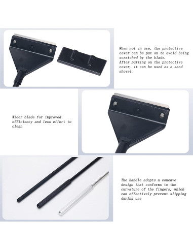 Raspador de Algas Ajustable SXMYSH 90cm Aluminio Negro