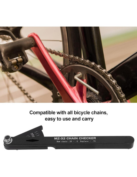 Medidor de Desgaste de Cadena Aoutecen - Aluminio, Negro