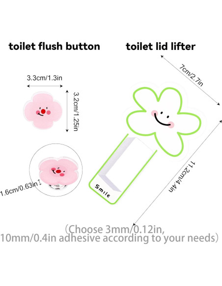 Levantador de tapa de inodoro Lasuroa, rosa/verde/blanco