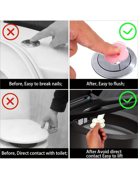 Levantador de tapa de inodoro Lasuroa, rosa/verde/blanco