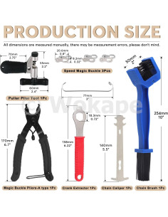 Kit de Herramientas de Cadena de Bicicleta Wokape 12 Piezas 2