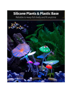 Adorno de Acuario Uniclife Hongo y Loto Colorido 10.92 cm 2