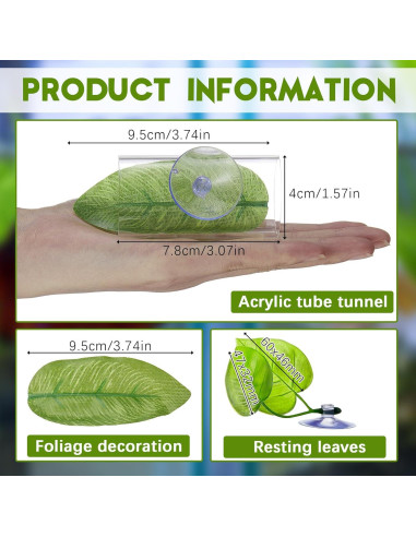Accesorios Acuario Juexica 6 Pcs Túneles y Hojas para Betta