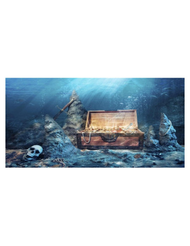 Fondo de Acuario Vinilo AWERT 120x50cm Cofre del Tesoro