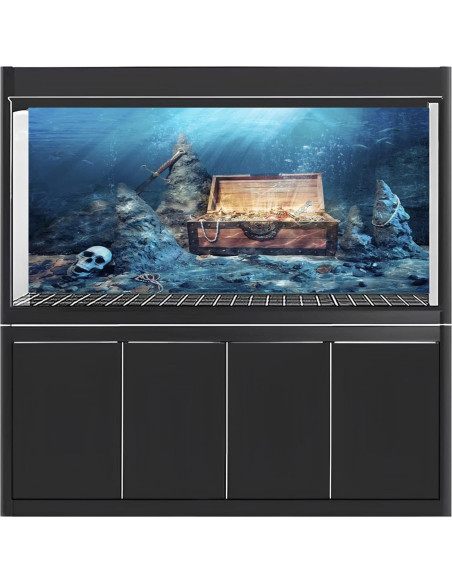 Fondo de Acuario Vinilo AWERT 120x50cm Cofre del Tesoro