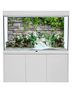 Fondo de Acuario Vinilo AWERT 120x45 cm Ladrillo Rocas 2