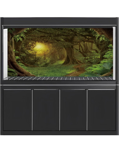 Fondo de Acuario Vinilo AWERT 75x30 cm Bosque Psicodélico