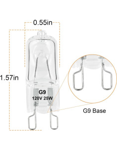 Bombillas de Calor G9 Halógenas 25W para Reptiles - Paquete de 2 2
