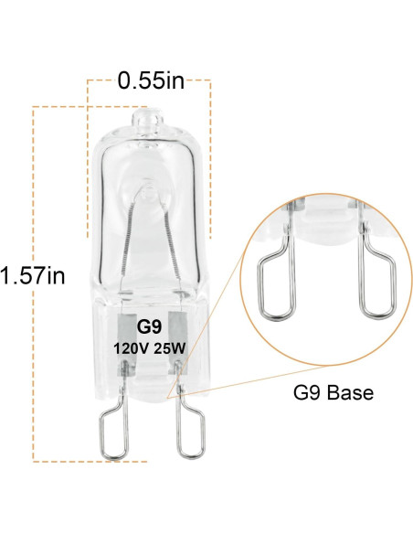 Bombillas de Calor G9 Halógenas 25W para Reptiles - Paquete de 2